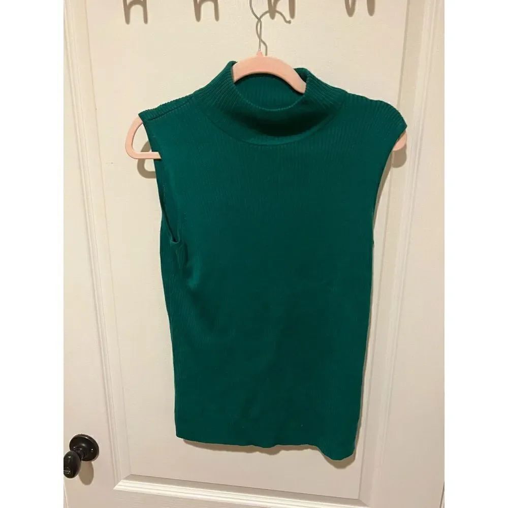 Dana Buchman turtle neck high neck sleeveless sweater top size Medium